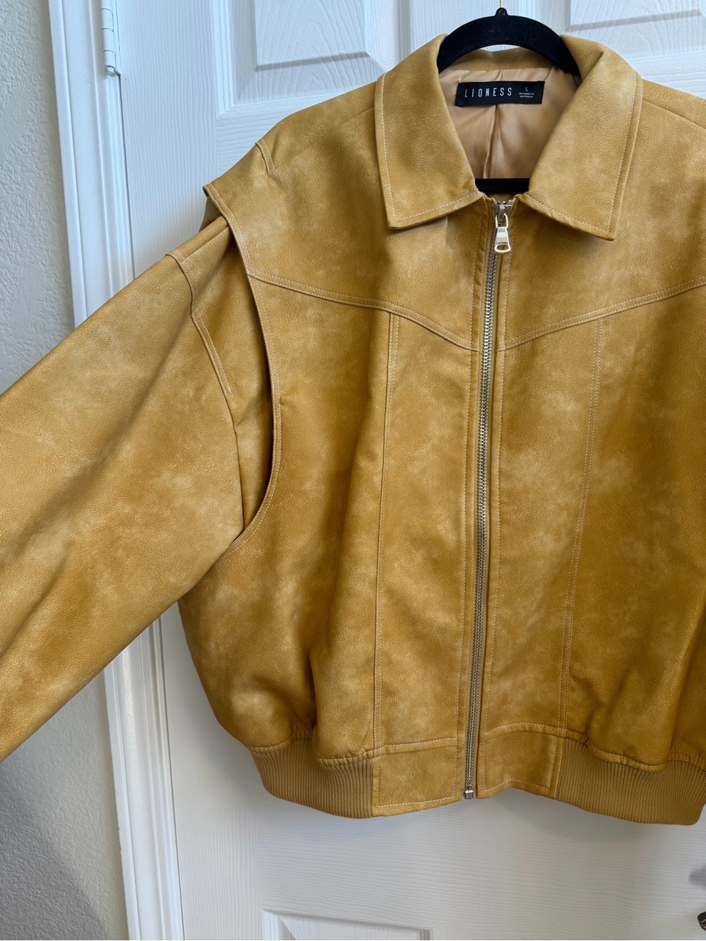 Lioness Mustard Suede Zip-Up Bomber Jacket - Women's - Picture 2 of 7